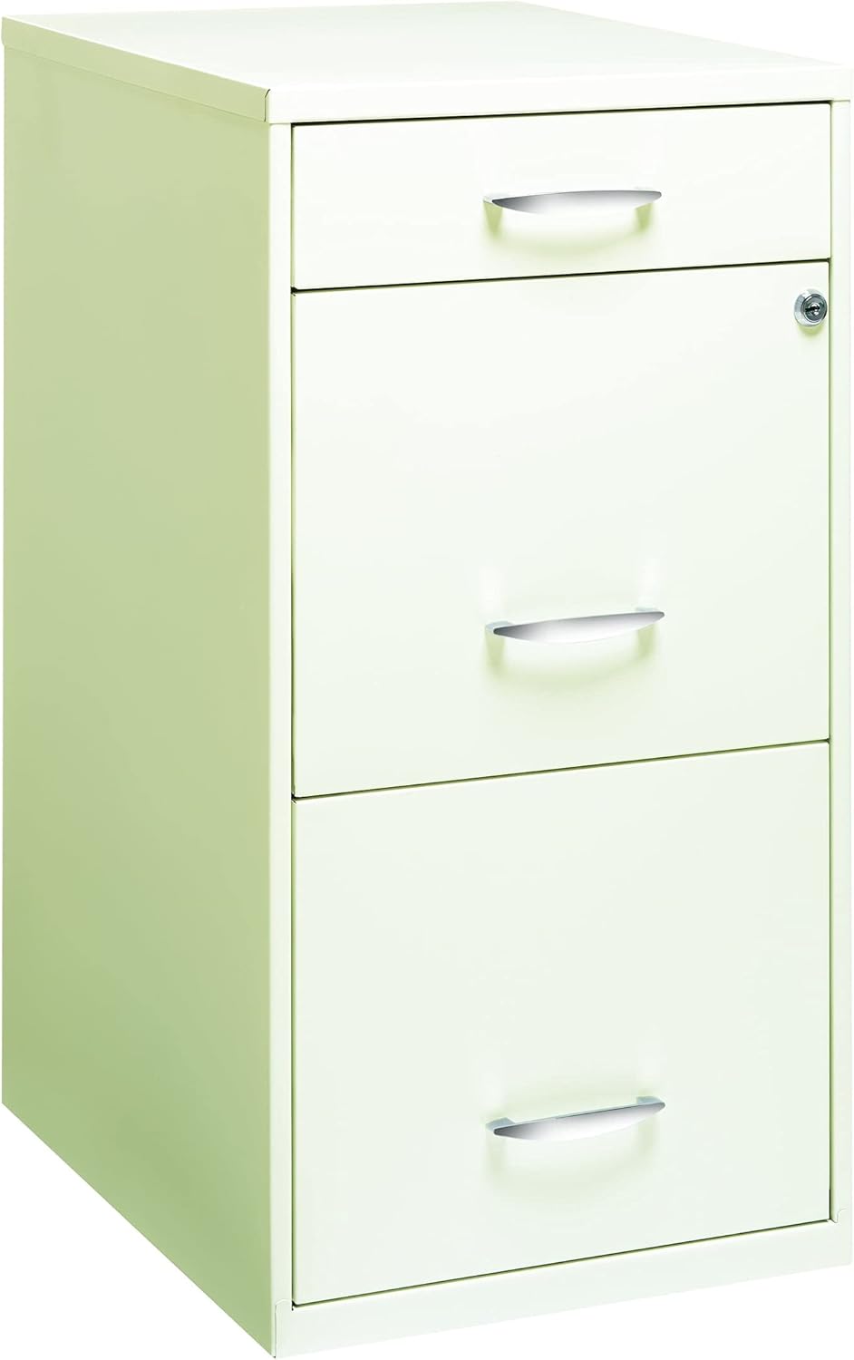 18 Deep 3 Drawer Steel File Cabinet in White I88305