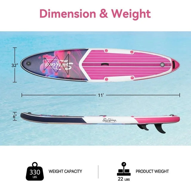 11Ft Inflatable Stand up Paddleboard with Kayak Seat D38226