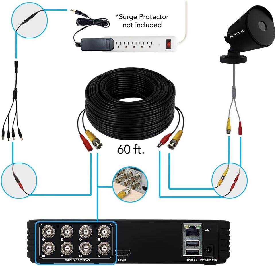 4 Wired 1080p HD Indoor/Outdoor Security Camera System with Night Vision and 1TB Hard Drive W7641