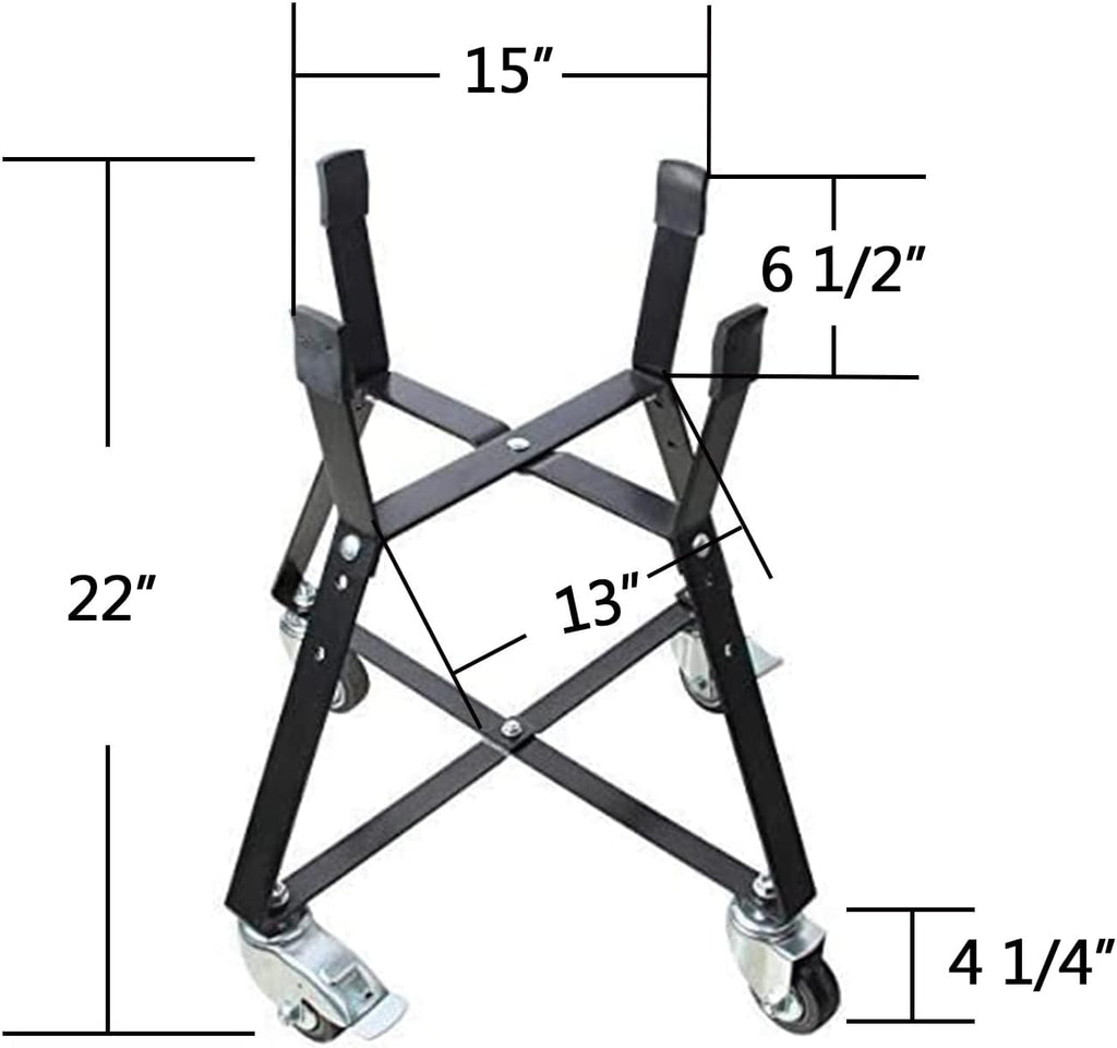 Rolling Cart with Locking Caster Wheels Powder Coated Steel S7465