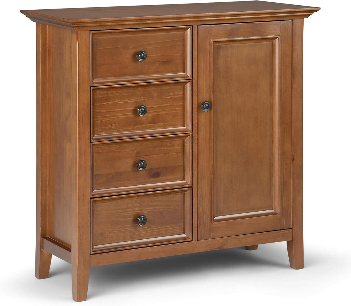 Light Golden Brown Solid Wood Storage Cabinet with 4 Drawers G218265