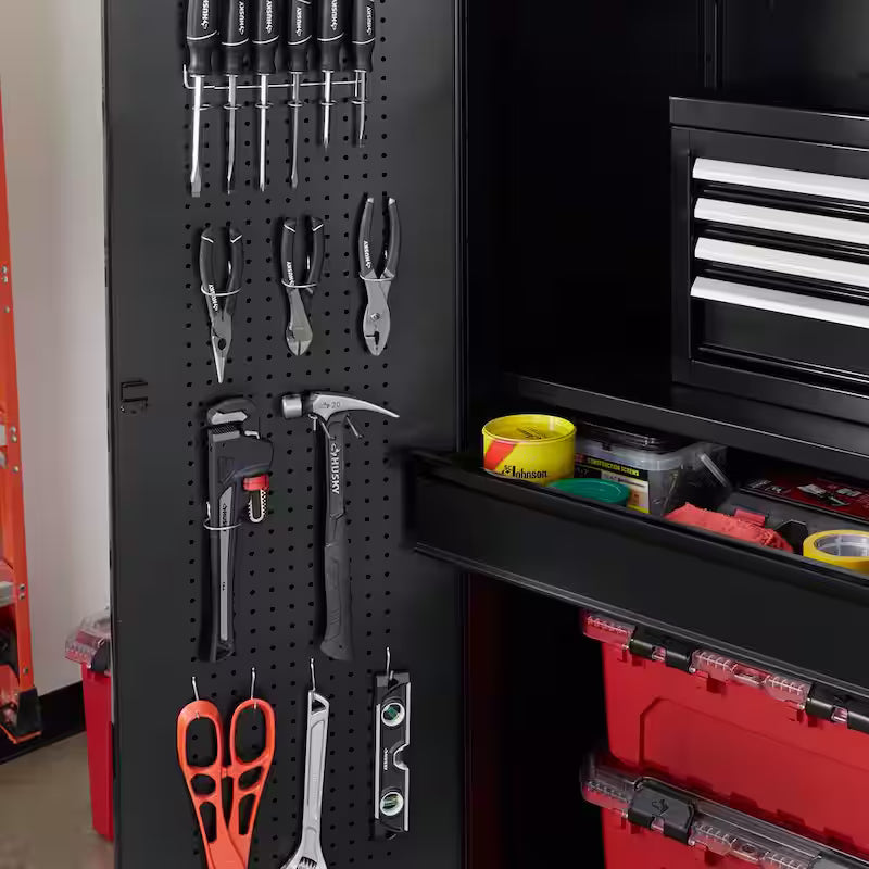 Heavy Duty 20-Gauge Steel Freestanding Garage Cabinet in Black M444814