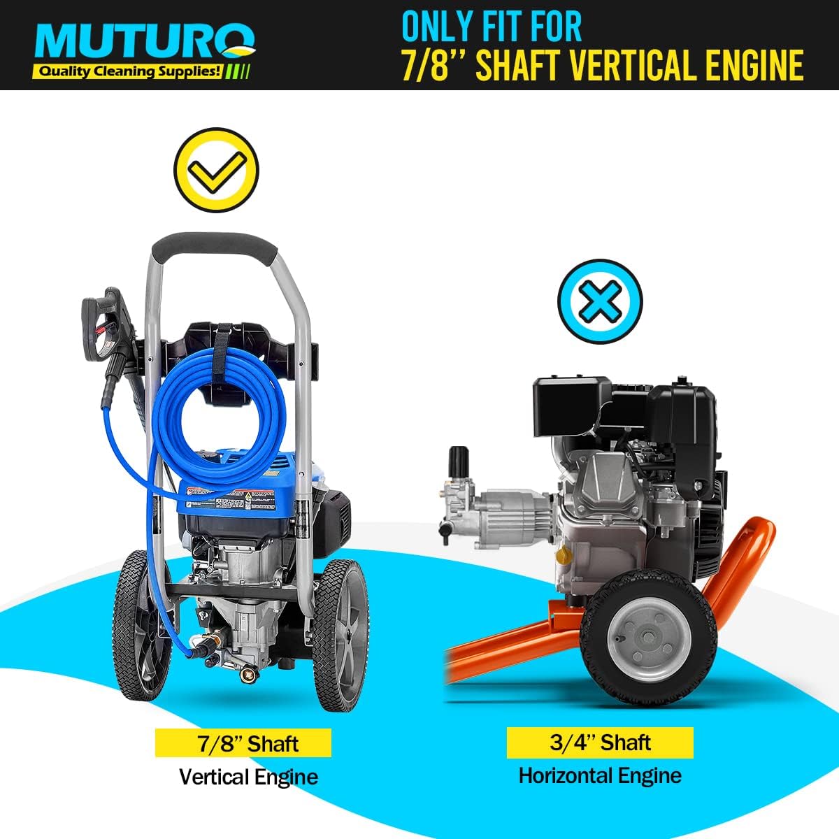 Vertical Pressure Washer Pump 7/8 Shaft 2800-3000 PSI 2.5GPM Rear Outlet Pack of 2 J361531