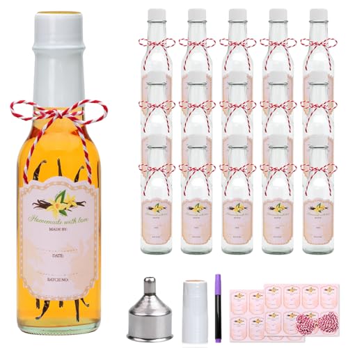 5 oz Clear Glass Woozy Bottles with Caps, Case of 35 D4709