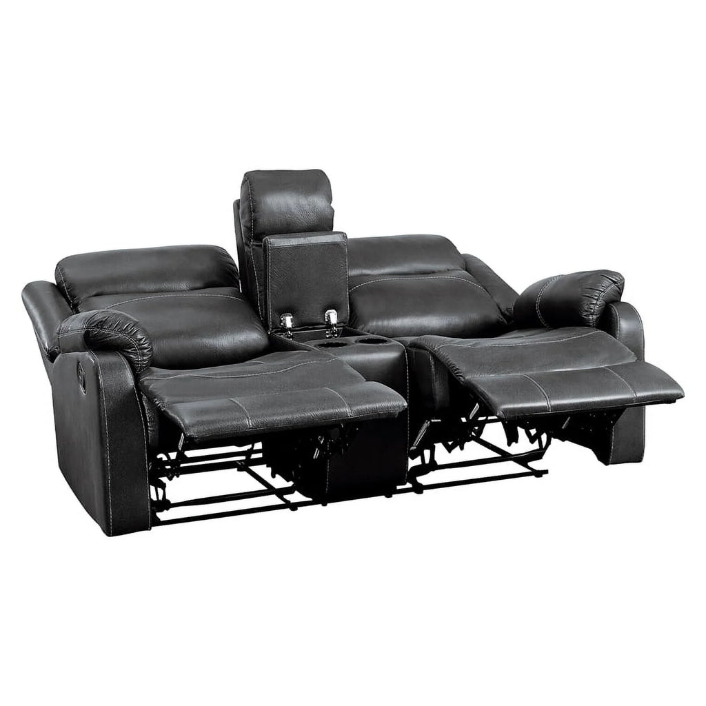 Dark Gray Microfiber 2-Piece Reclining Sofa Set O7520