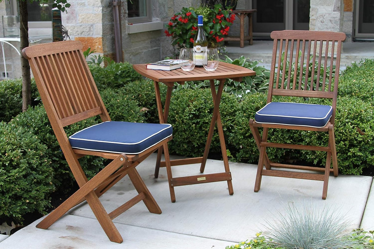 Eucalyptus 3 Piece Square Bistro Outdoor Furniture Set G88527