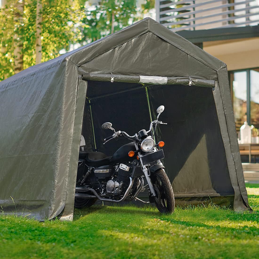 7x12 ft Portable Storage Shelter with 2 Roll up Doors X276