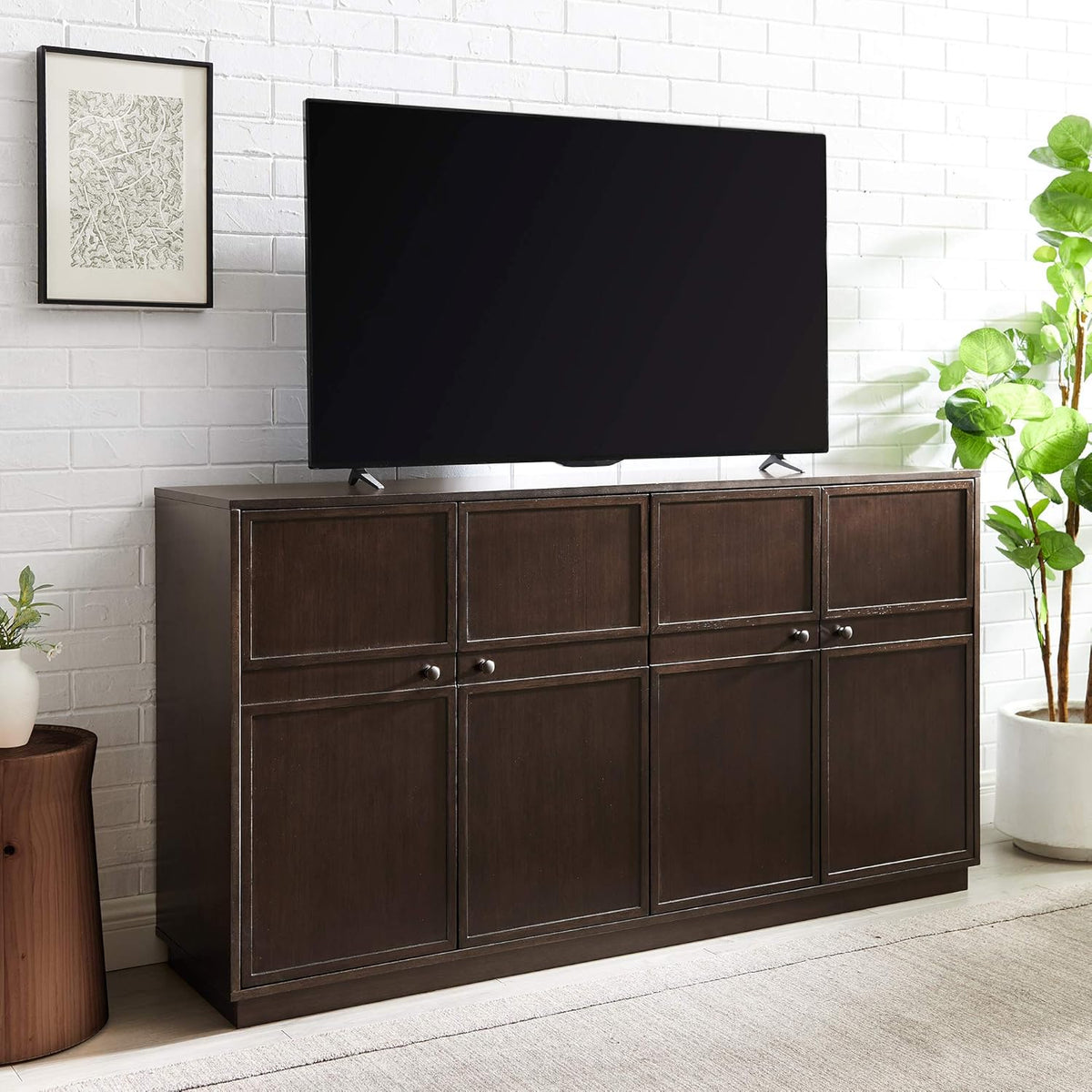 Dark Walnut Wood Storage Cabinet D25721