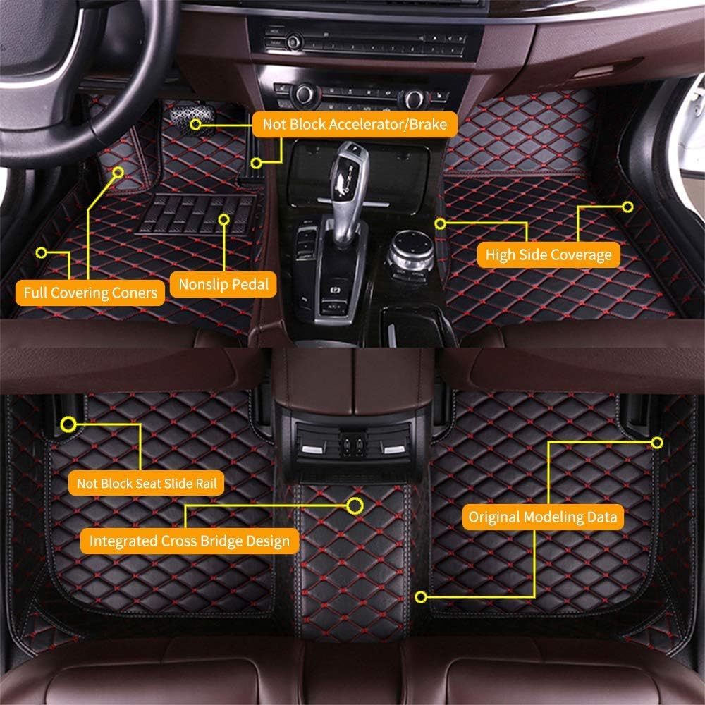 Custom Car Floor Mats Waterproof Anti-Skid Leather Full Coverage Set Y995