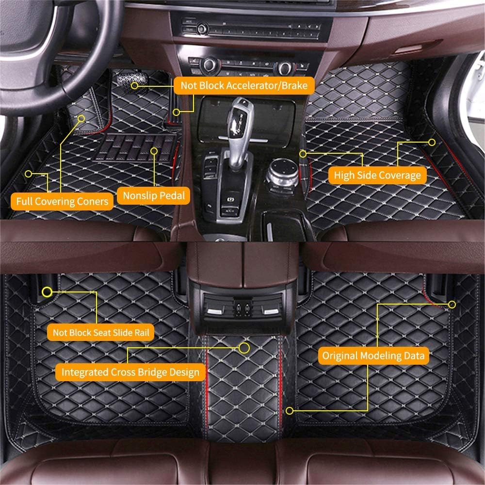 Custom Car Floor Mats Waterproof Anti-Skid Leather Full Coverage Set Y995