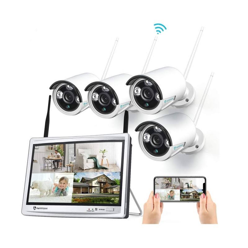 1080p Wireless Security Camera System with 12 inch LCD Monitor X682