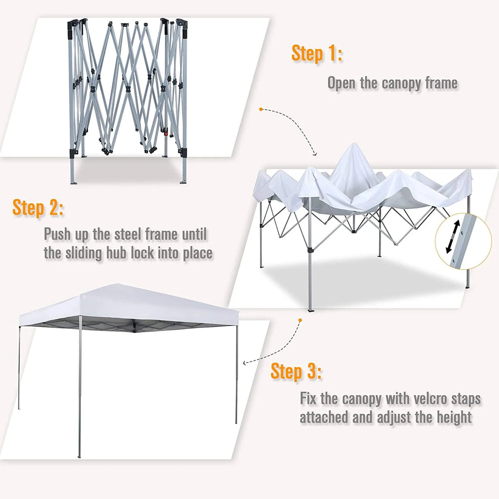 White Pop-up Canopy Tent with Bag H5096