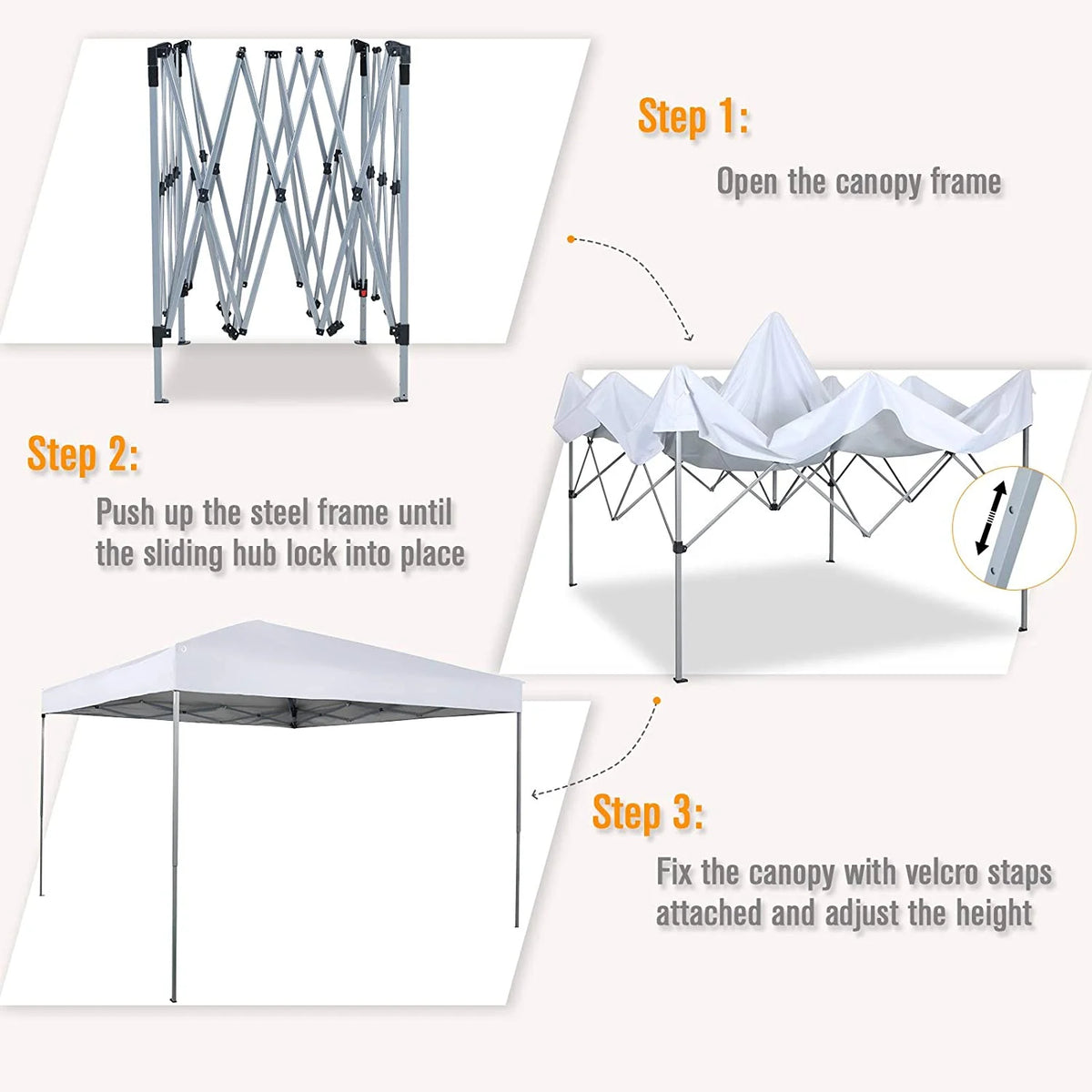 White Pop-up Canopy Tent with Bag H5096