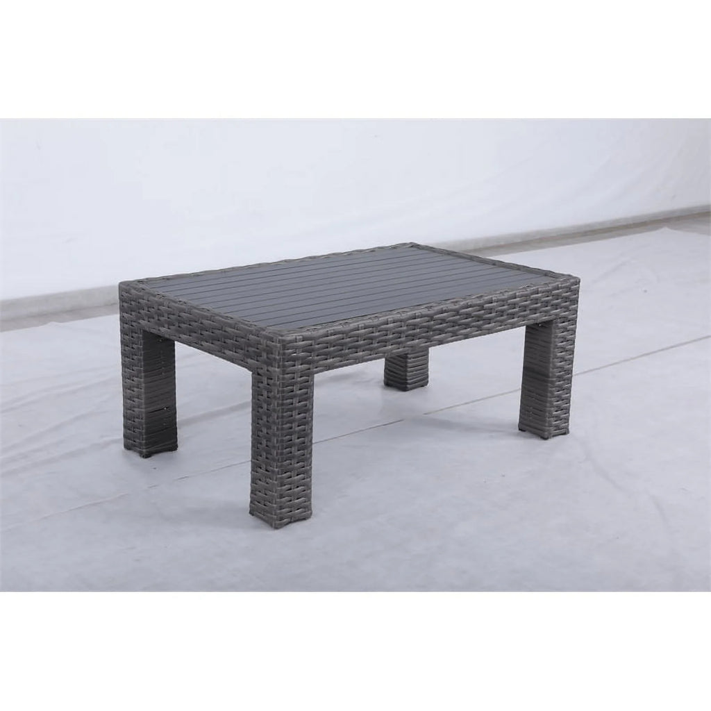 Wicker Rattan Patio Coffee Table with Glass Top O616