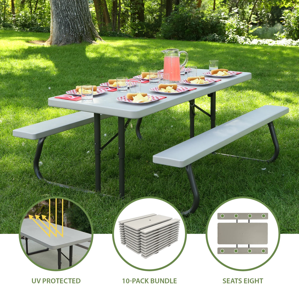 6 ft. Picnic Table Set of 10 N4245