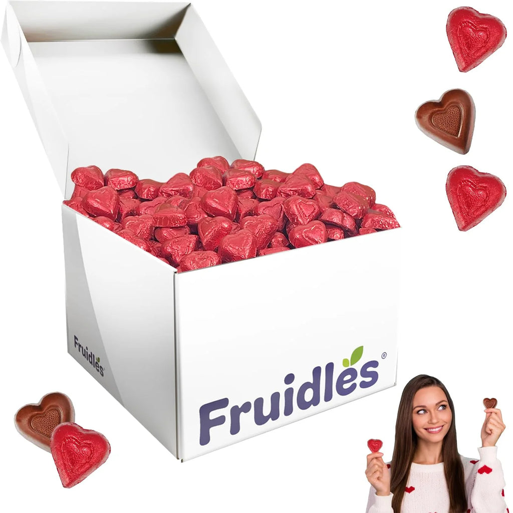 Milk Chocolate Hearts Red Individually Wrapped Foils 5 Pounds K61720
