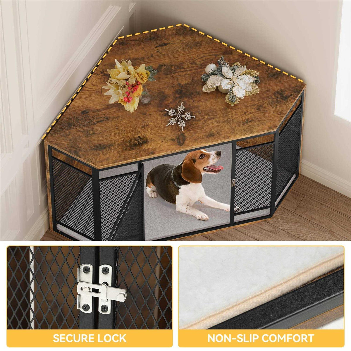 43.7-inch Wooden Dog Crate Furniture G451397