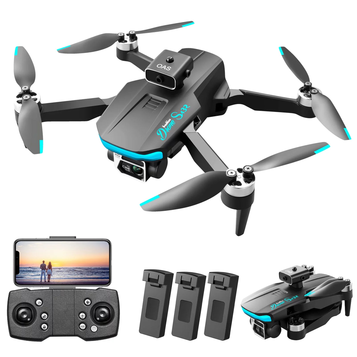 8K Camera Drone with 3 Batteries N35588