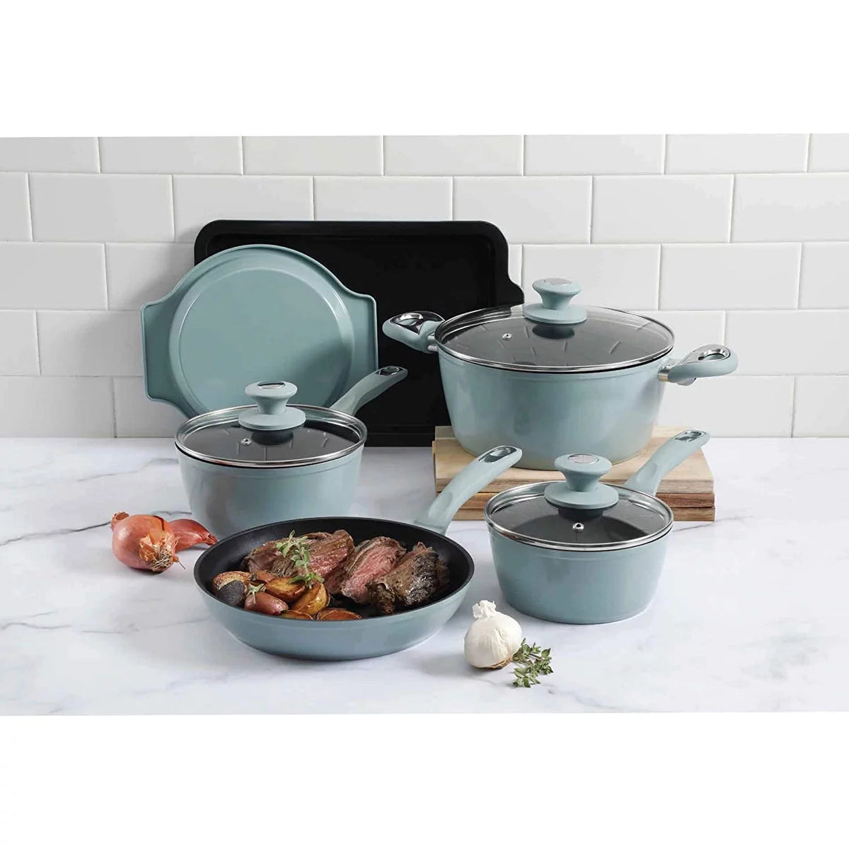 12 Piece Aluminum Non Stick Cookware Set W4625