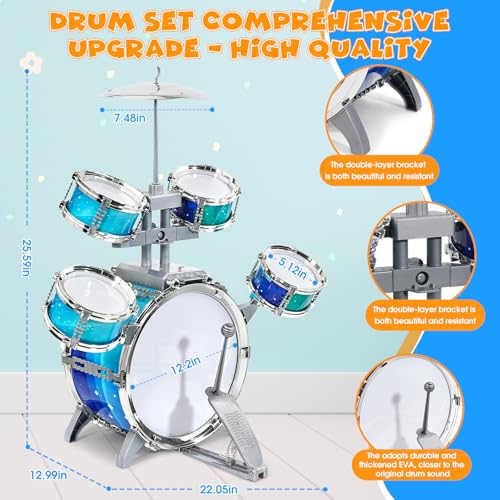 Kids Drum Set with 5 Pcs Drums B190