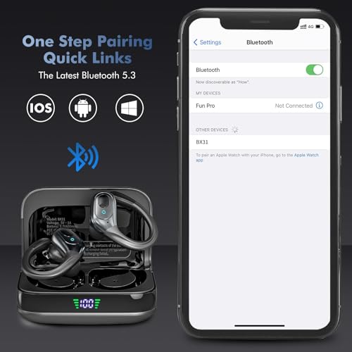 Black IPX7 Waterproof Wireless Bluetooth Earbuds Q590