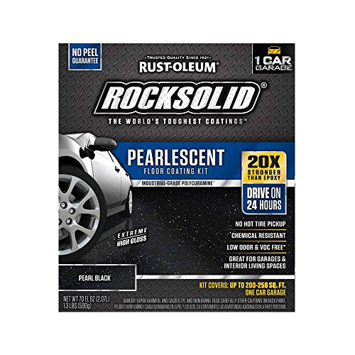 1 Car Garage Floor Coating Kit Pearl Black D684