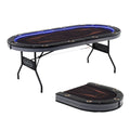 10-Player Poker Table with LED Lights W3478