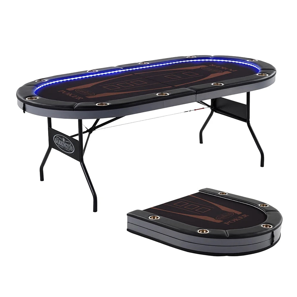 10-Player Poker Table with LED Lights W3478