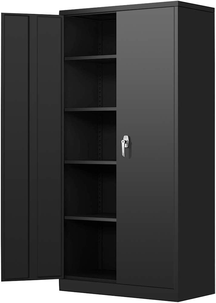 72 Locking Metal Storage Cabinet with 4 Adjustable Shelves V448189