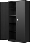 72 Locking Metal Storage Cabinet with 4 Adjustable Shelves V448189
