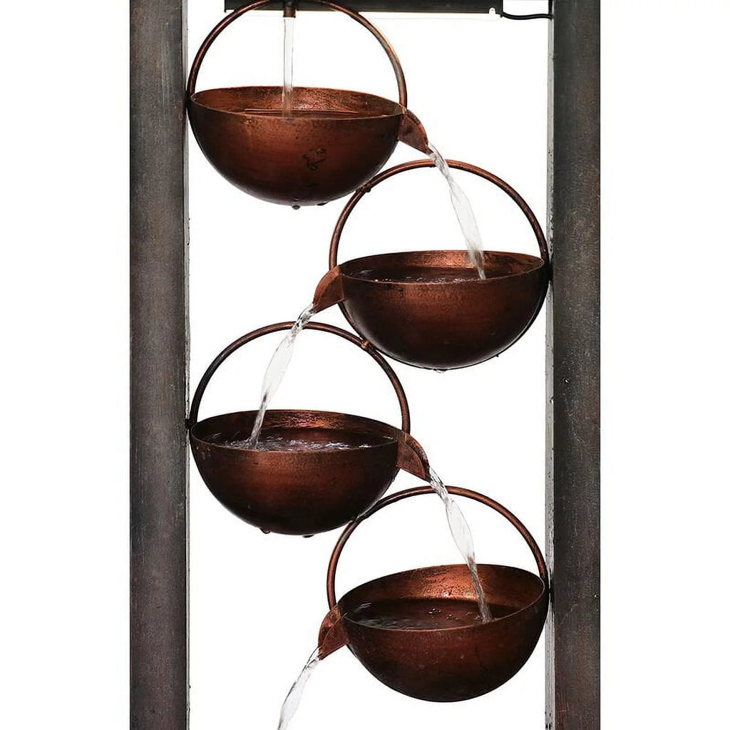 4-Tier Polyresin Floor Standing Water Fountain with LED Lighting A96013