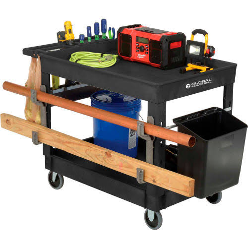 Plastic 2 Tray Black Utility Cart T42457