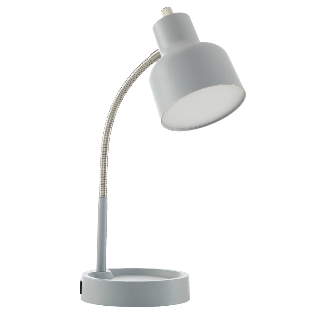 LED Desk Lamp with AC Outlet, Matte Black F818610