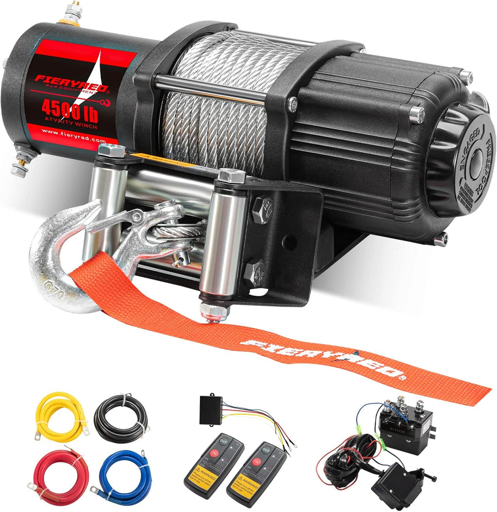 12V 4500LBS Electric Steel Cable ATV Winch Kit J615