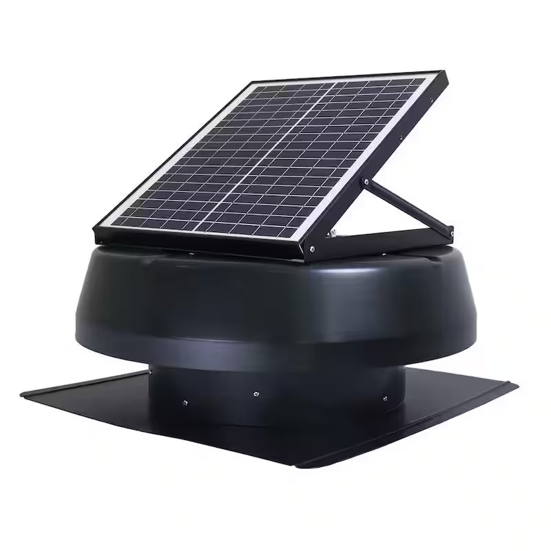 Black 14 in. Solar Attic Exhaust Fan Y9182