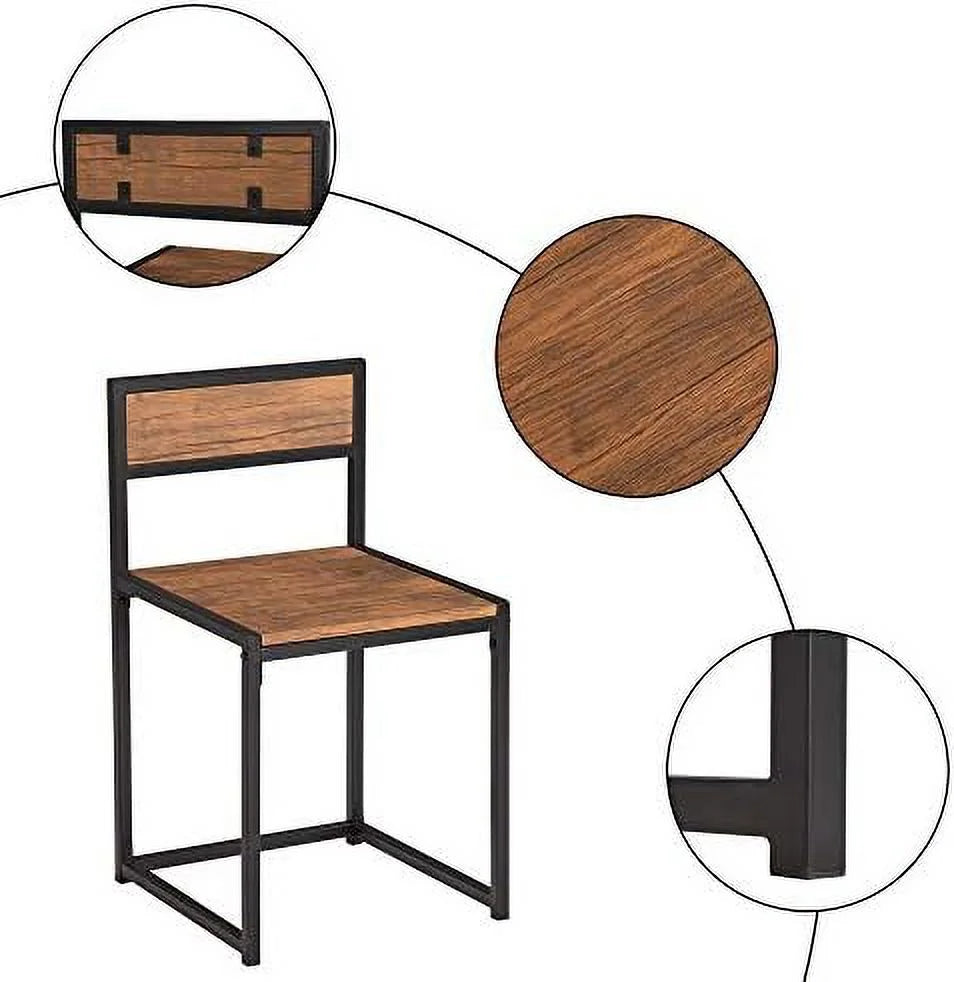 3 Pcs Modern Wood Dining Table and Chairs Set D1091
