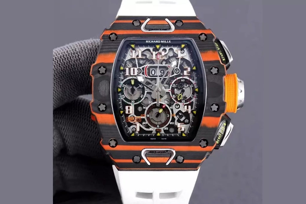 Black Orange Skeleton Dial Watch R776228