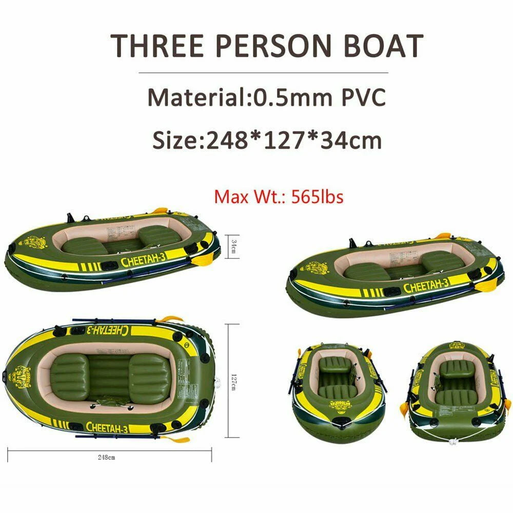 3 Person Inflatable Boat Set with Oars & Air Pump (2 Pack) Q323844