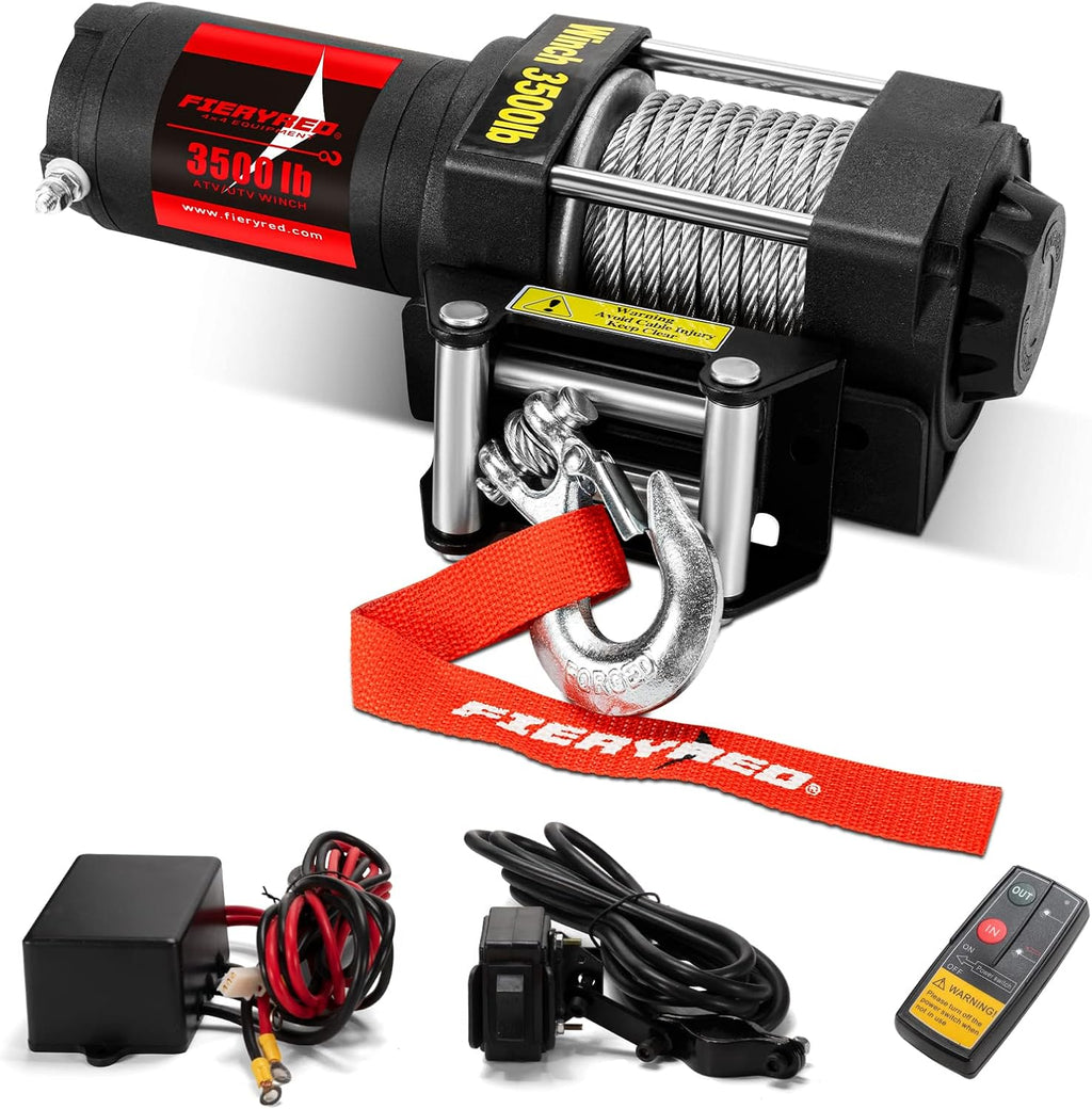 12V 4500LBS Electric Steel Cable ATV Winch Kit J615