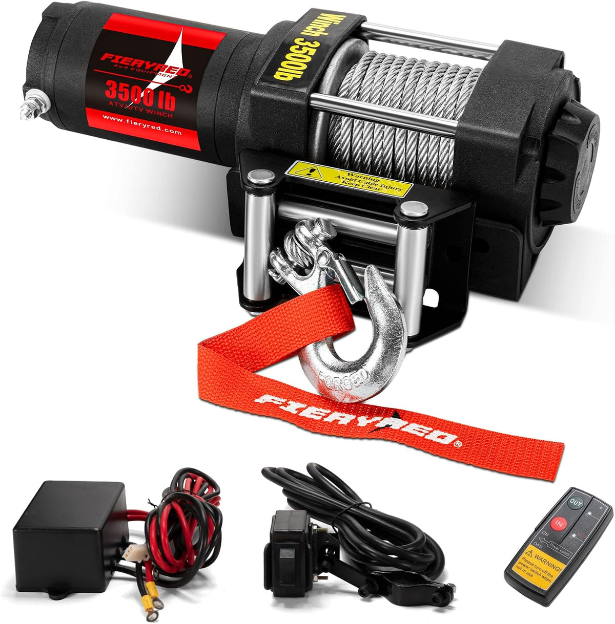 12V 4500LBS Electric Steel Cable ATV Winch Kit J615