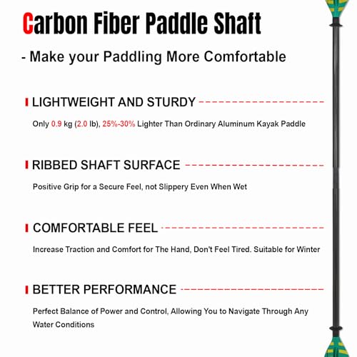 Carbon Fiber Kayak Paddle 3 Piece Adjustable C969