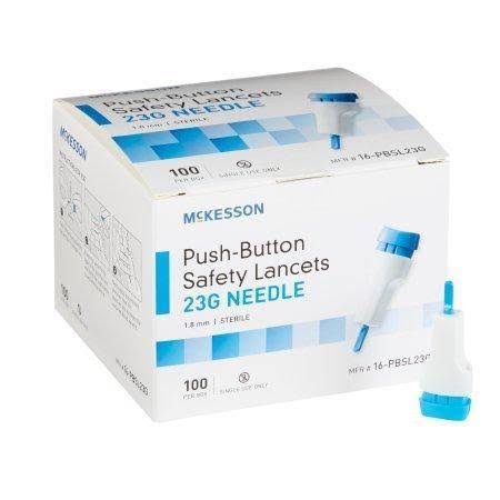 Fixed Depth Lancet Needle 1.8 mm 23 Gauge Push Button D431