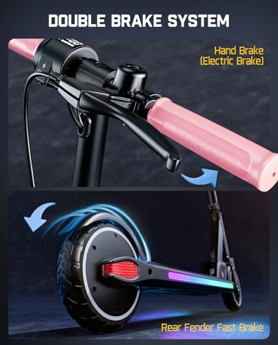 Electric Scooter with LED Lights, Bluetooth Speaker, Adjustable Height, Foldable P932