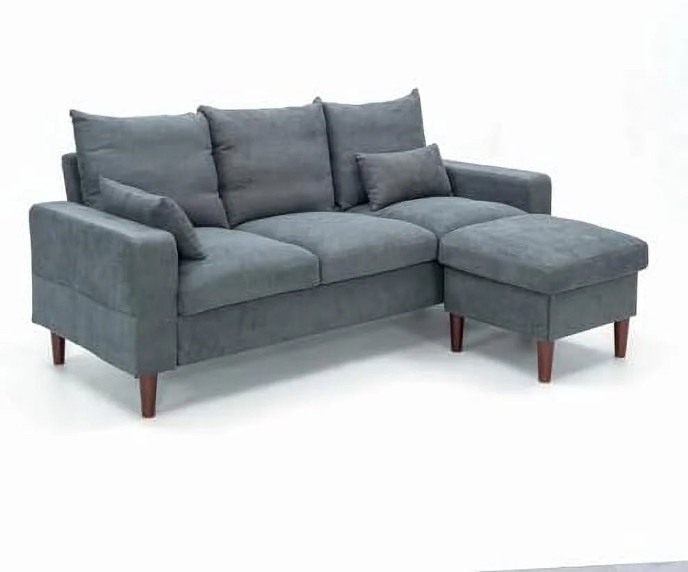 Grey Reversible L-Shaped Sectional Sofa W993