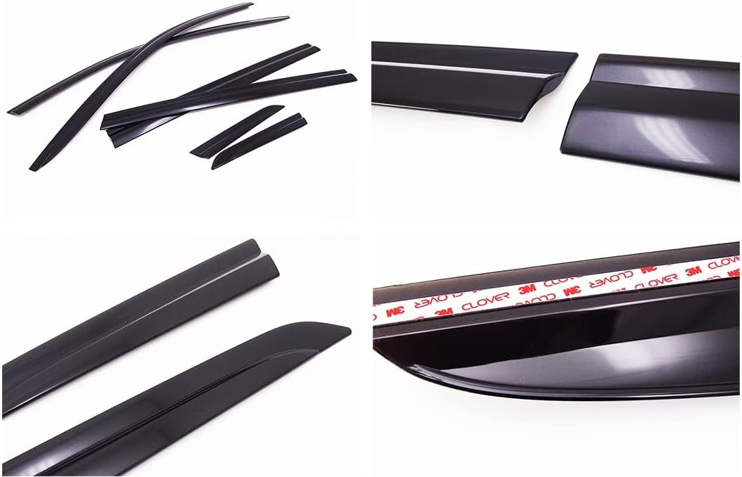 Black Tape-On Rain Guards 6PCs U89512