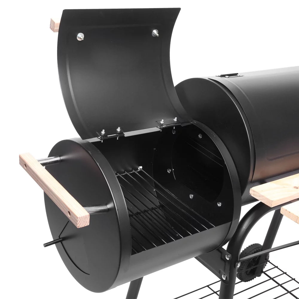 Charcoal BBQ Grill with Wheels and Storage Holder, 28 Inch K771