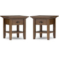 2-Piece Wood Square End Side Table Set E73189