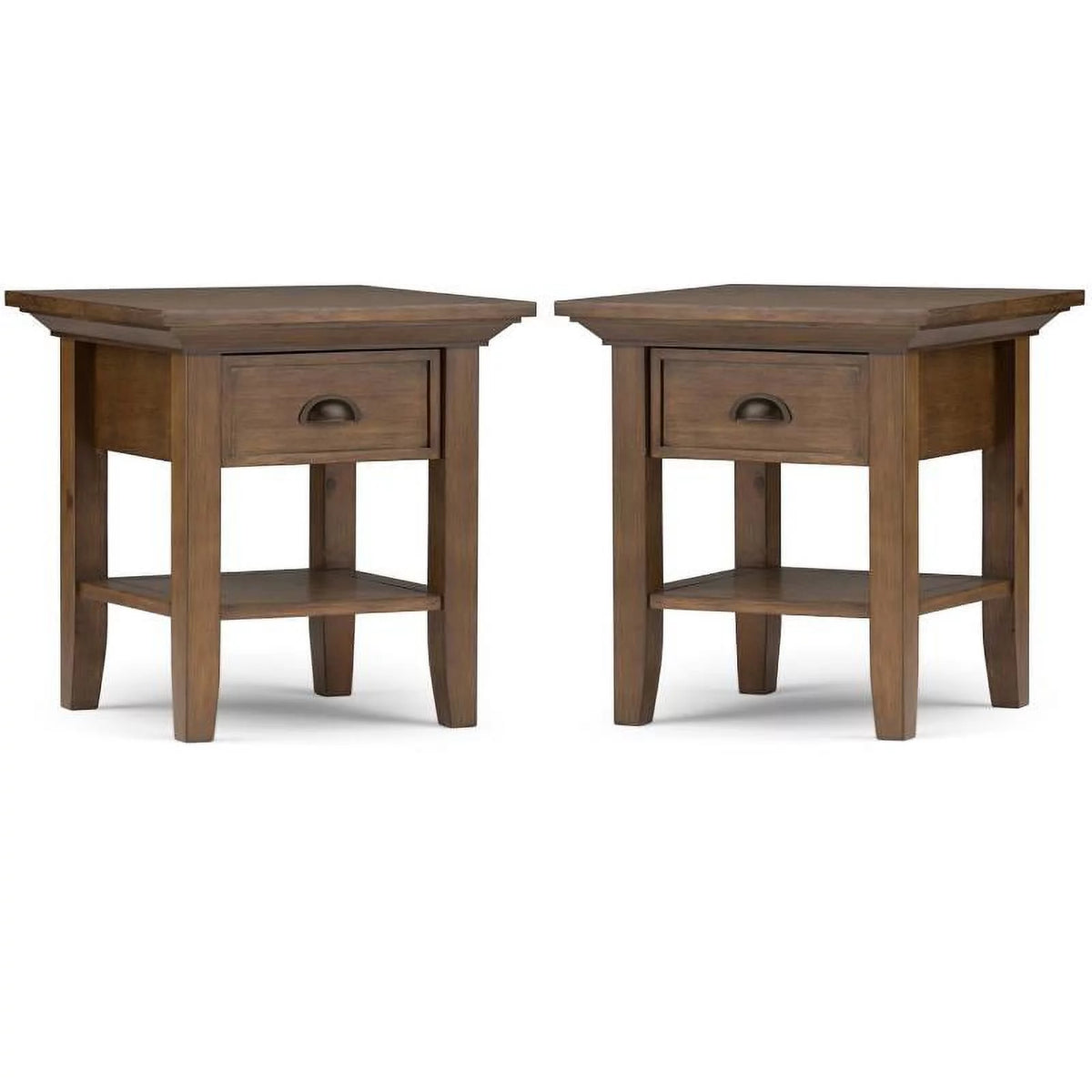 2-Piece Wood Square End Side Table Set E73189