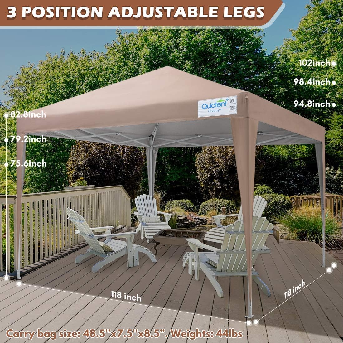 8x8 Pop up Canopy Tent with Sidewalls Waterproof O734