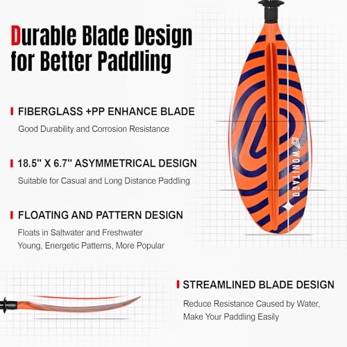 Carbon Fiber Kayak Paddle 3 Piece Adjustable C969